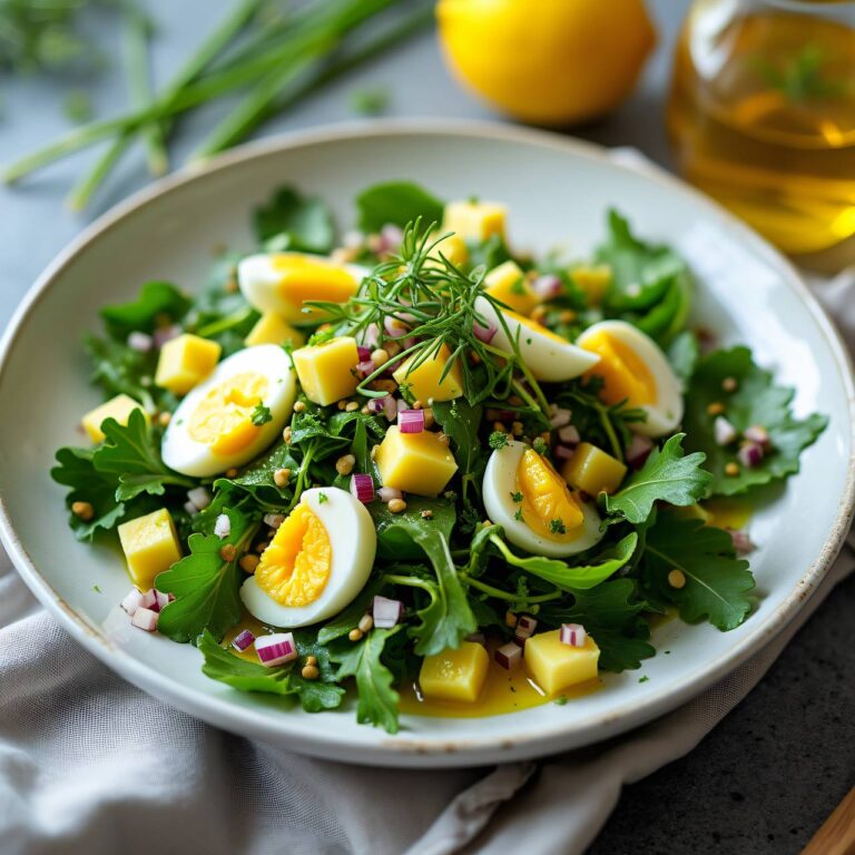 Rucola-Salat mit Eier-Zitronen-Vinaigrette Rezept