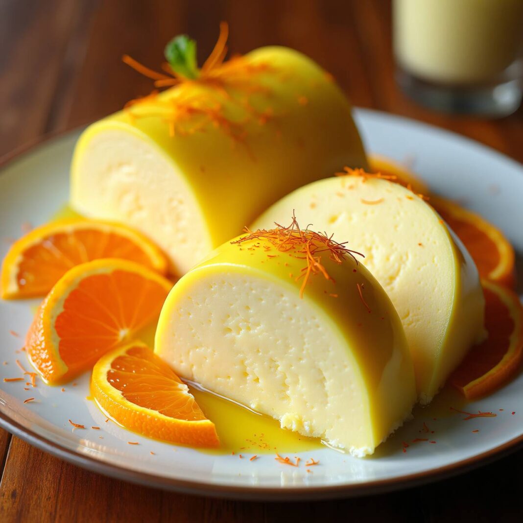 Safranparfait mit Orangenfilets Rezept Safranparfait mit Orangenfilets Rezept