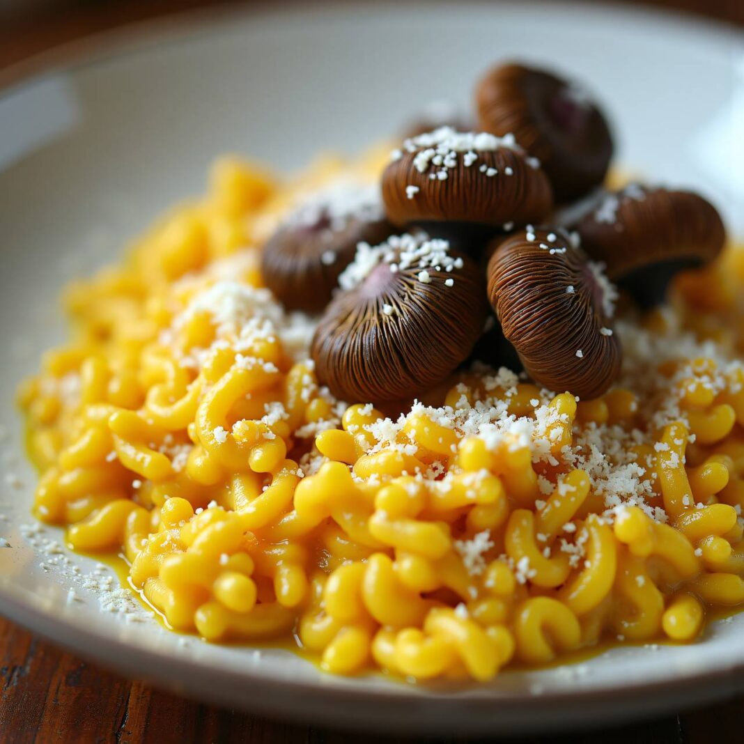 Safranrisotto mit Pilzen Rezept Safranrisotto mit Pilzen Rezept