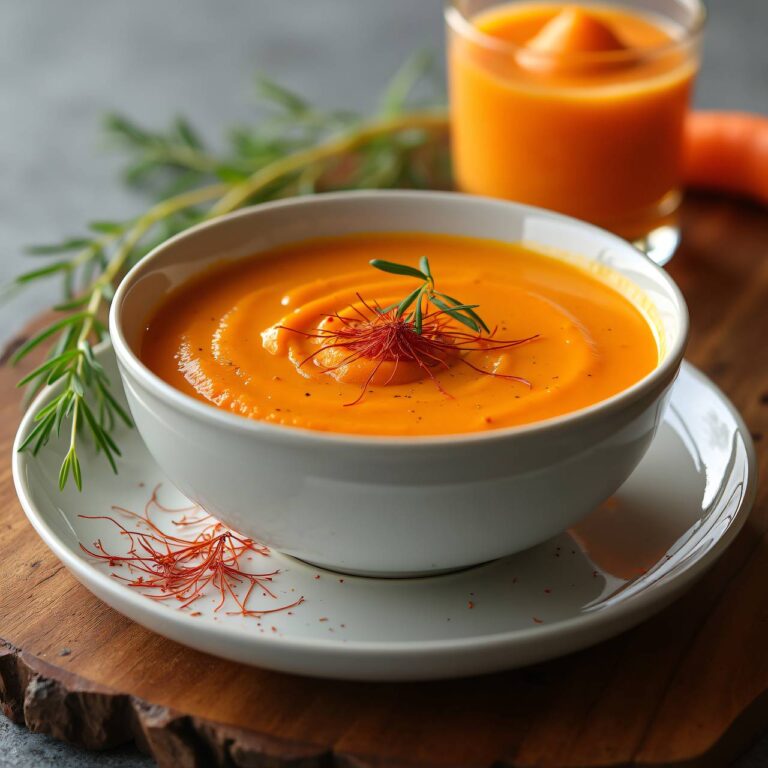 Safransuppe mit Karottensorbet Rezept