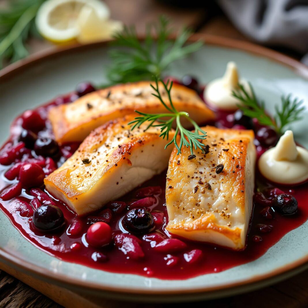 Saiblingfilets mit Preiselbeeren und Frischkäse Rezept Saiblingfilets mit Preiselbeeren und Frischkäse Rezept