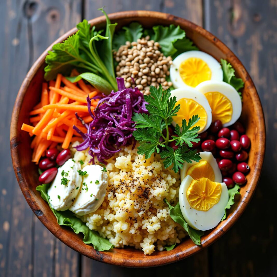 Salad Bowl mit Blumenkohlreis (Low Carb) Rezept Salad Bowl mit Blumenkohlreis (Low Carb) Rezept