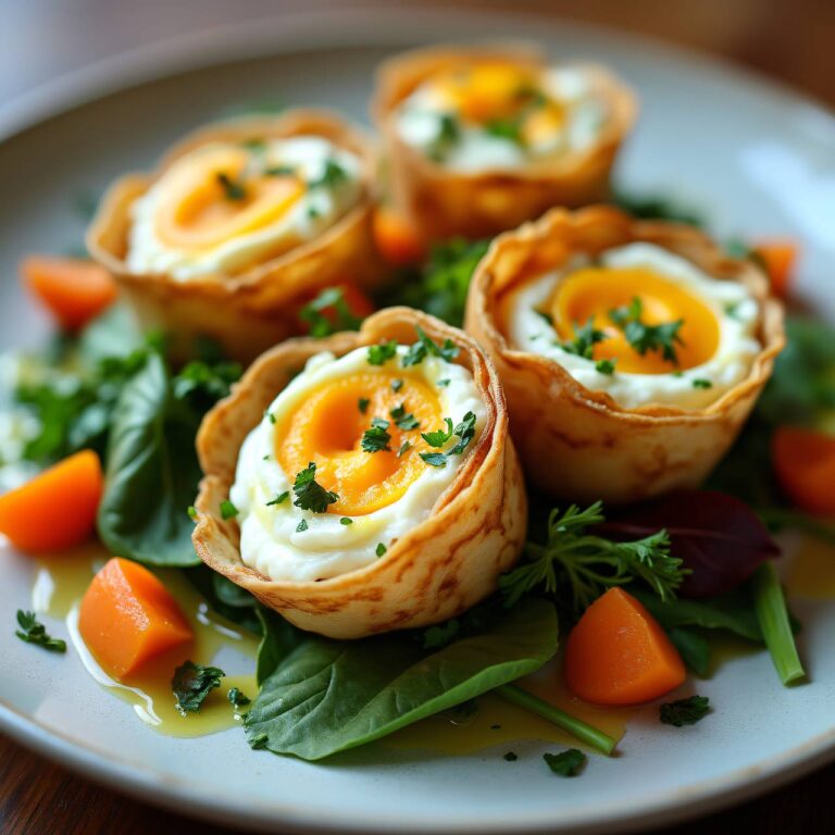 Salat mit Crêpes-Eiern Rezept