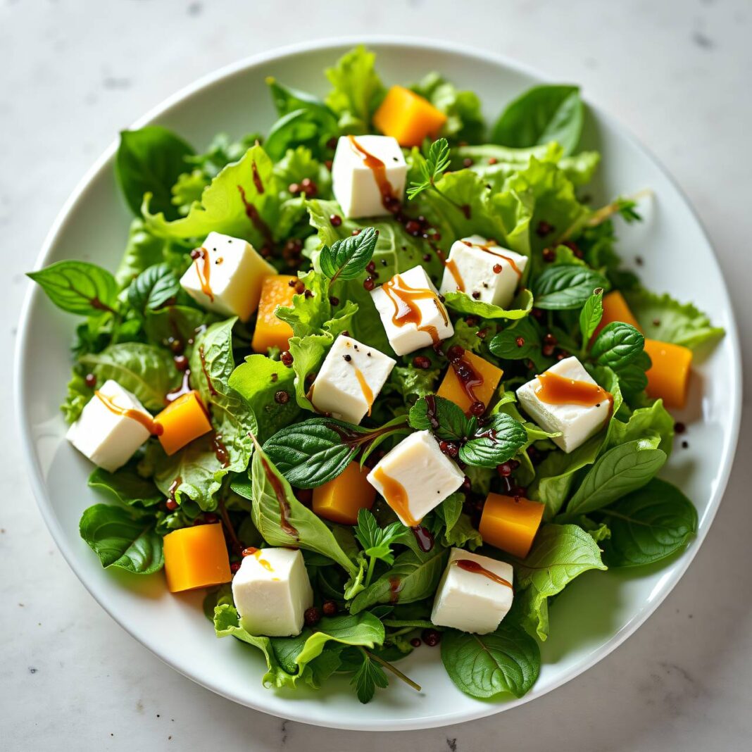 Salat mit Kräutern, Mozzarella und Paprika Rezept Salat mit Kräutern, Mozzarella und Paprika Rezept