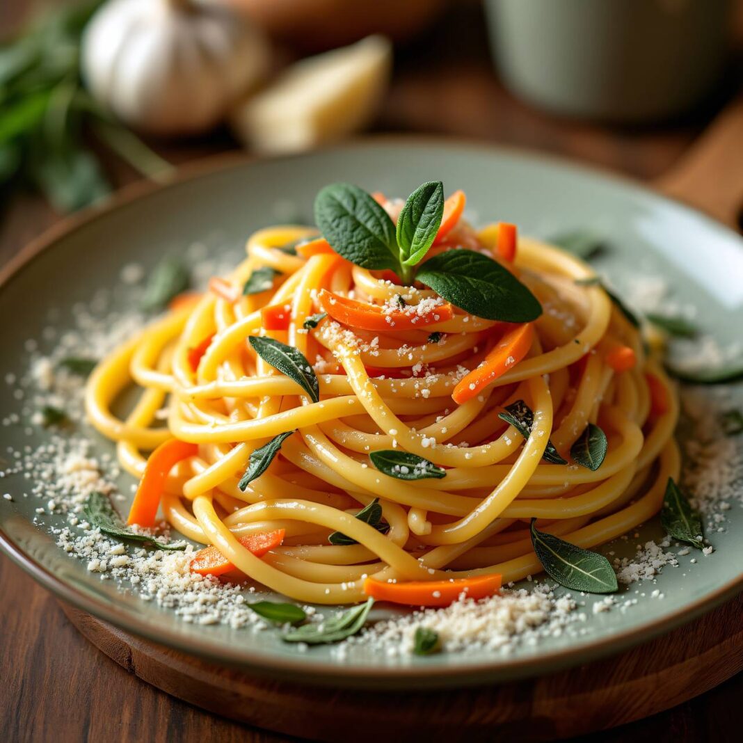 Salbei-Spaghetti mit Karotten Rezept Salbei-Spaghetti mit Karotten Rezept