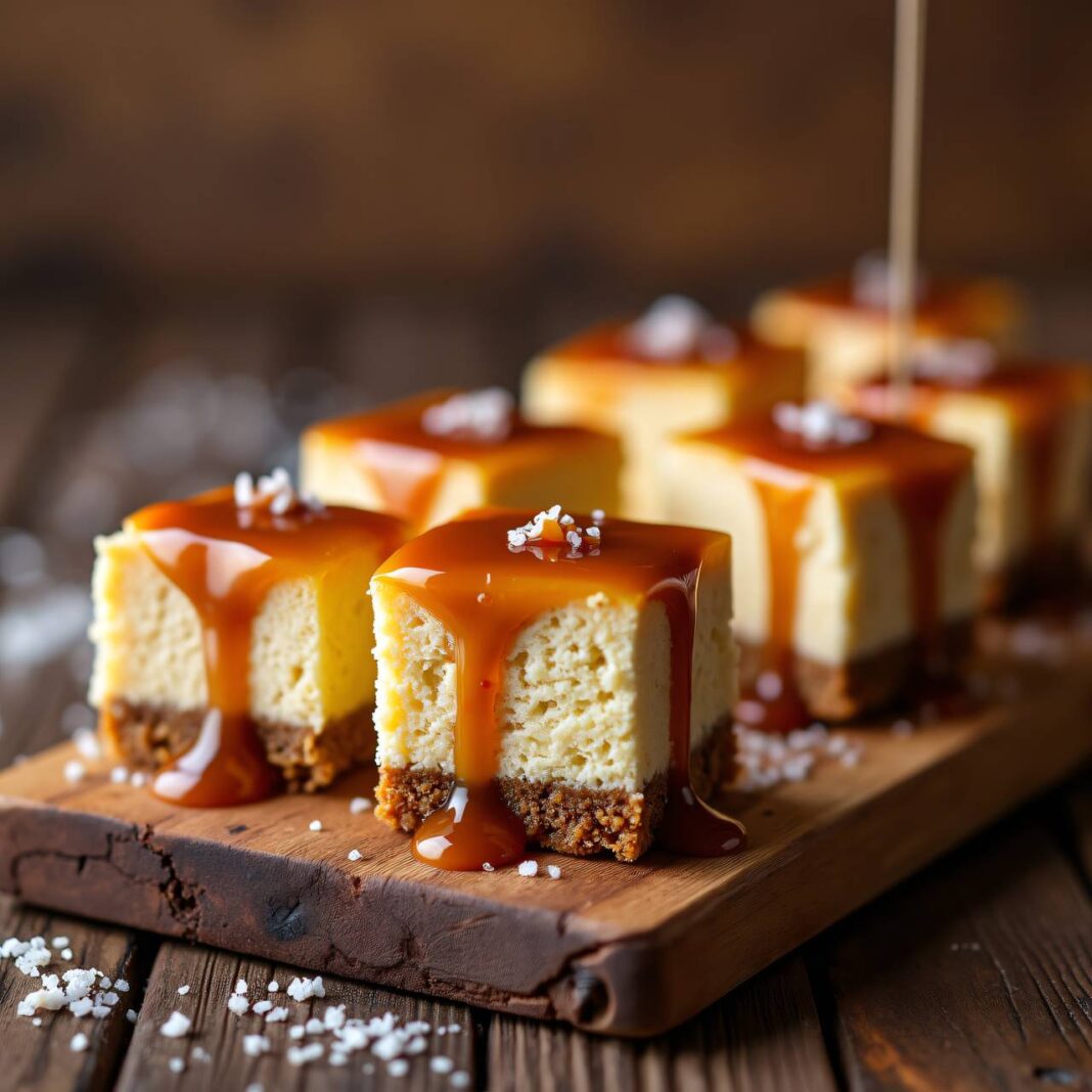 Salted-Caramel-Cheesecake-Würfel Rezept Salted-Caramel-Cheesecake-Würfel Rezept