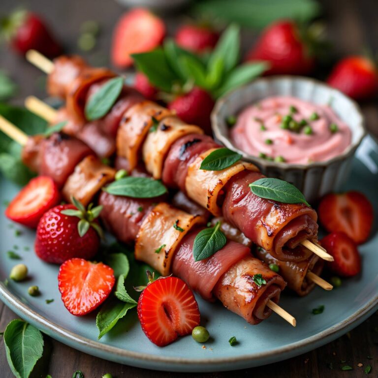 Saltimbocca-Spiessli vom Grill mit Erdbeer-Pfeffer-Butter Rezept