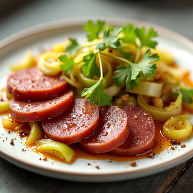 Saucisson mit Lauch und Endiviensalat Rezept