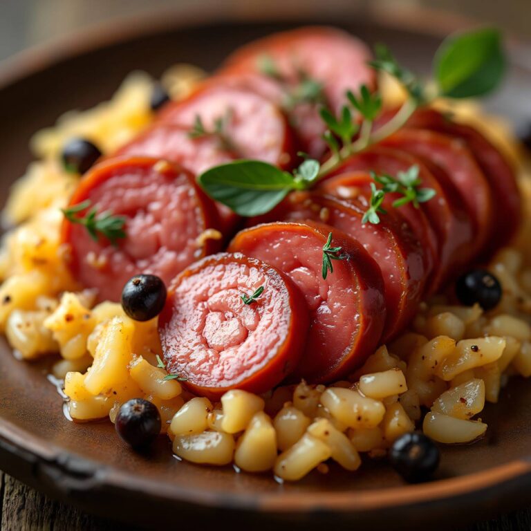 Saucissons auf Honig-Sauerkraut Rezept