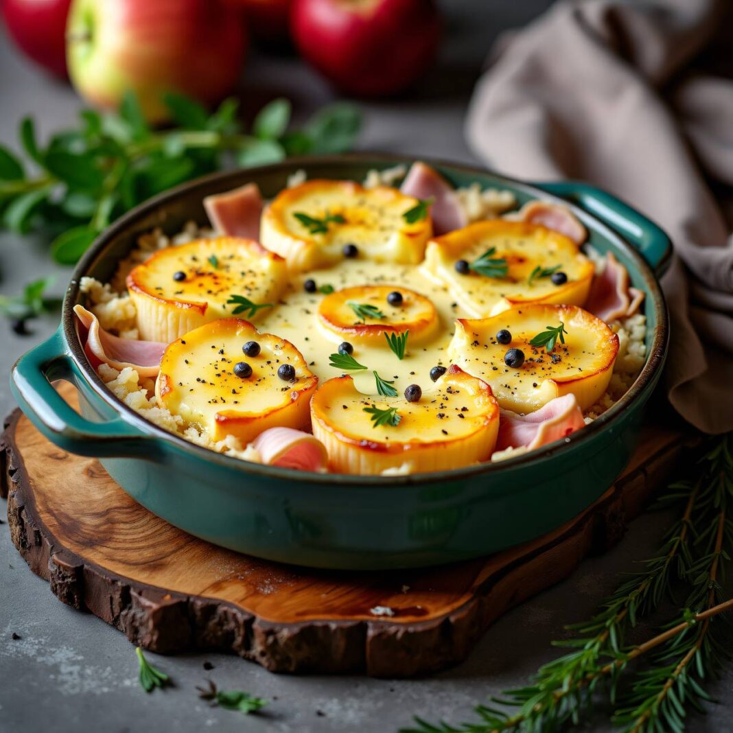 Sauerkrautgratin mit Schinken und Apfel Rezept Sauerkrautgratin mit Schinken und Apfel Rezept