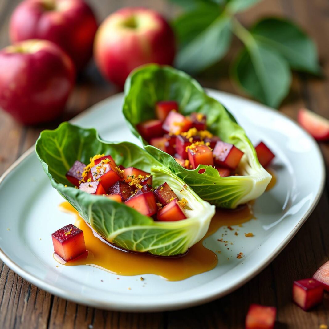 Schiffchen mit Apfel und Chicorée Rezept Schiffchen mit Apfel und Chicorée Rezept