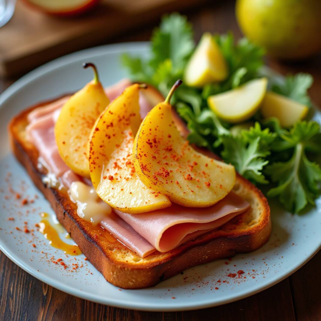 Schinken-Birnen-Toast Rezept Schinken-Birnen-Toast Rezept