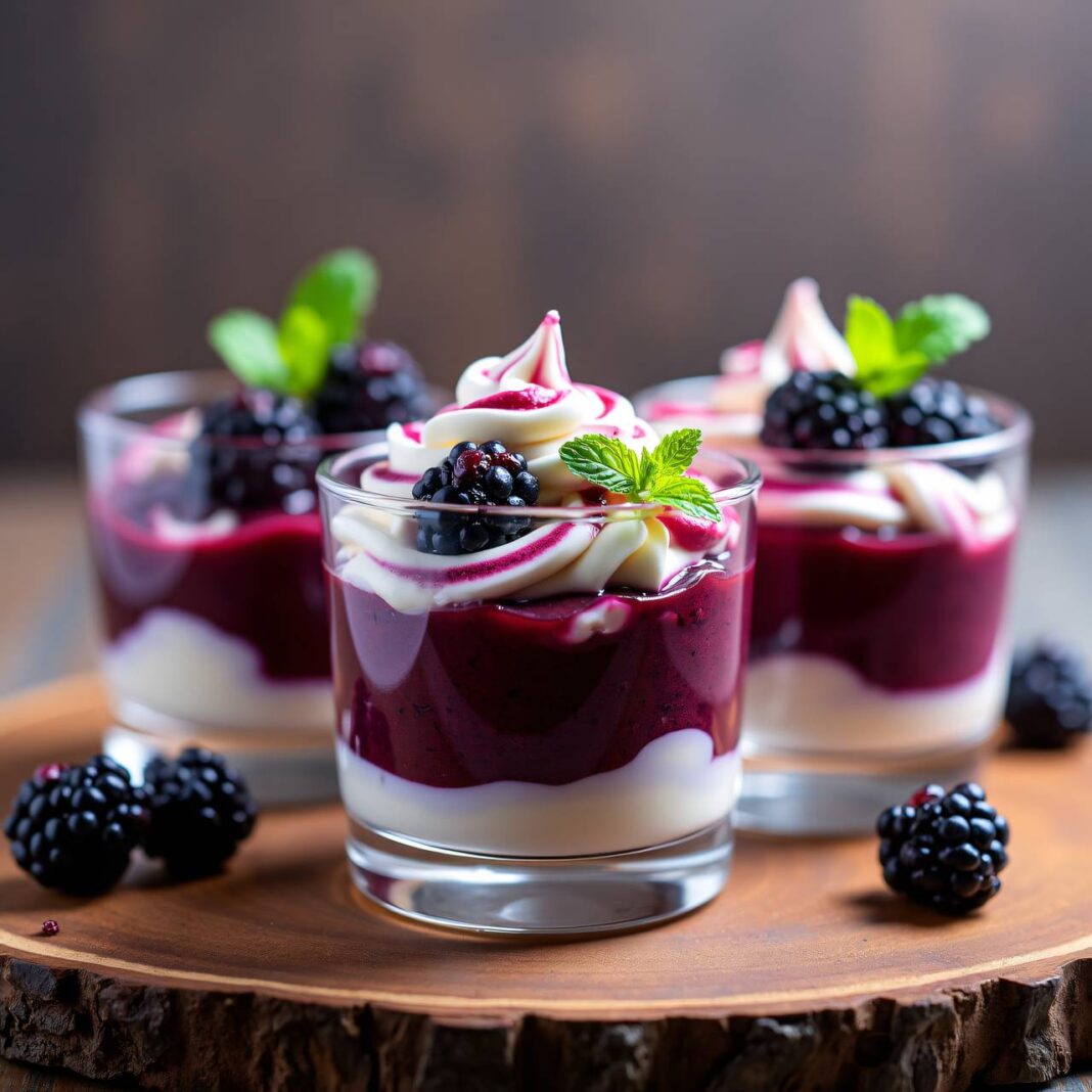 Schnelle Brombeer-Joghurt-Mousse Rezept Schnelle Brombeer-Joghurt-Mousse Rezept