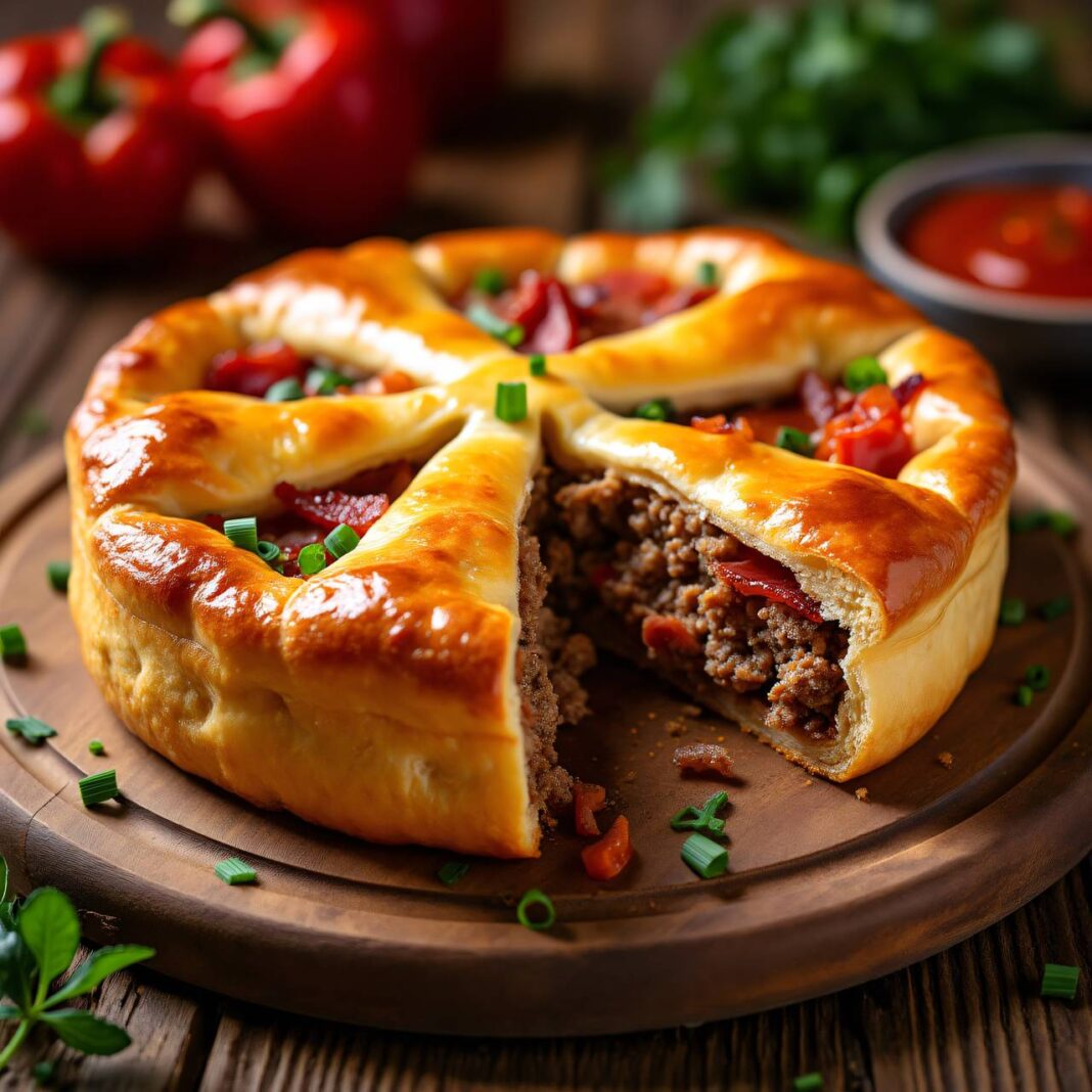 Schnelle Fleisch-Torte mit Mozzarella Rezept Schnelle Fleisch-Torte mit Mozzarella Rezept