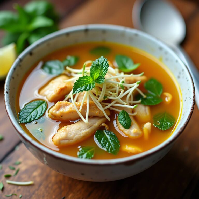 Schnelle Hühnersuppe mit Sprossen Rezept