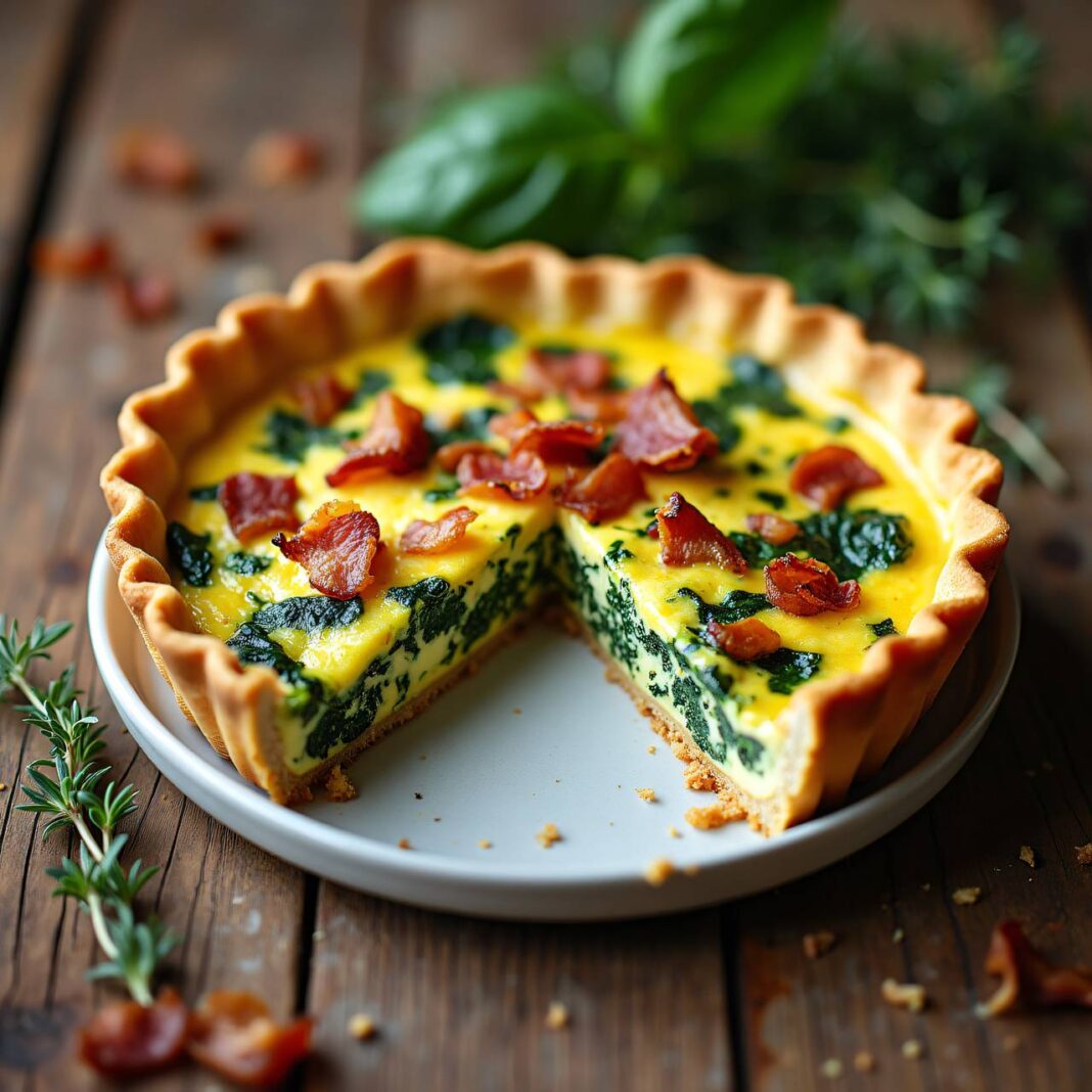 Schnelle Spinatblechkuchen mit Speck Rezept Schnelle Spinatblechkuchen mit Speck Rezept
