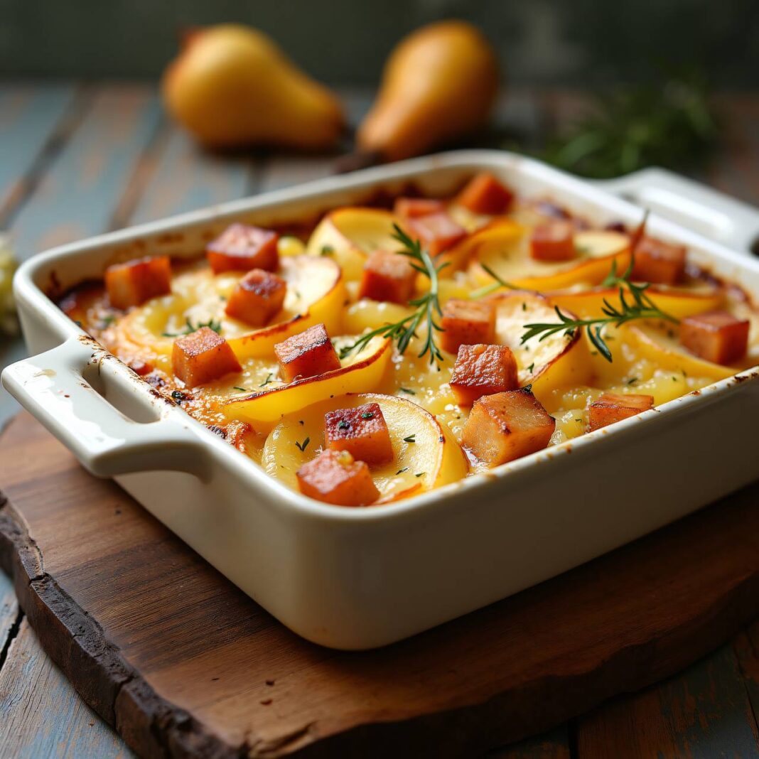 Schneller Kartoffel-Birnen-Gratin Rezept Schneller Kartoffel-Birnen-Gratin Rezept