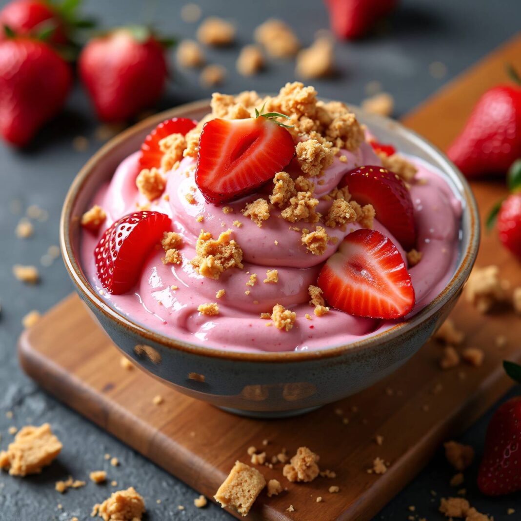 Schnelles Erdbeer-Frozen-Yogurt Rezept Schnelles Erdbeer-Frozen-Yogurt Rezept