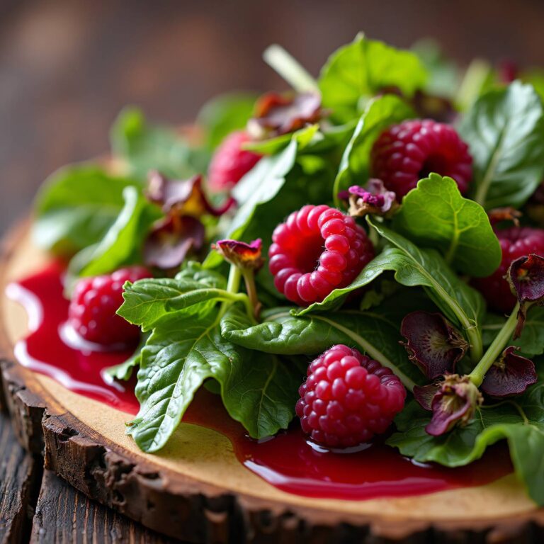 Schnittsalat an Himbeer-Rosen-Vinaigrette Rezept