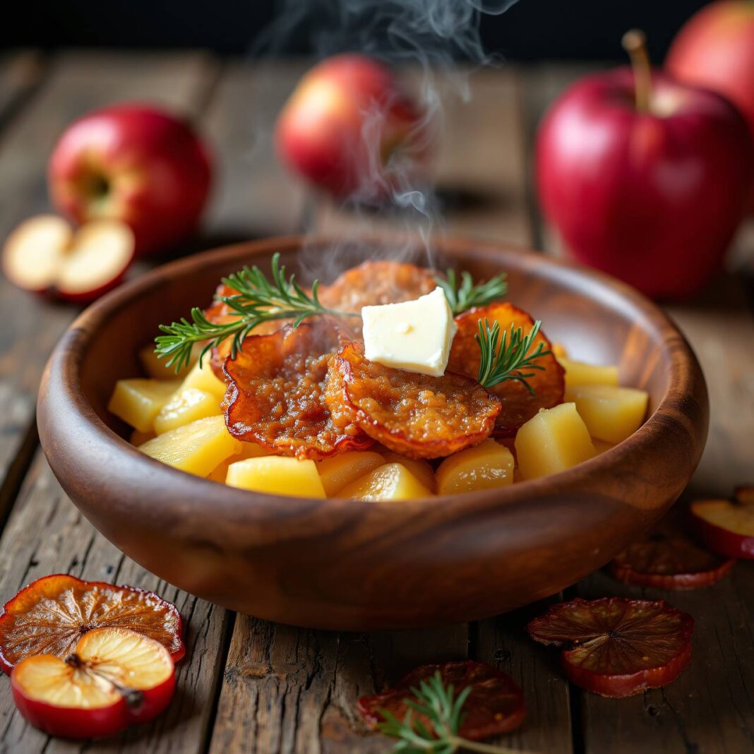 Schnitz und Drunder mit Fleischbeilage Rezept Schnitz und Drunder mit Fleischbeilage Rezept