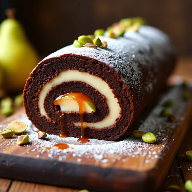 Schokolade-Birnen-Roulade Rezept