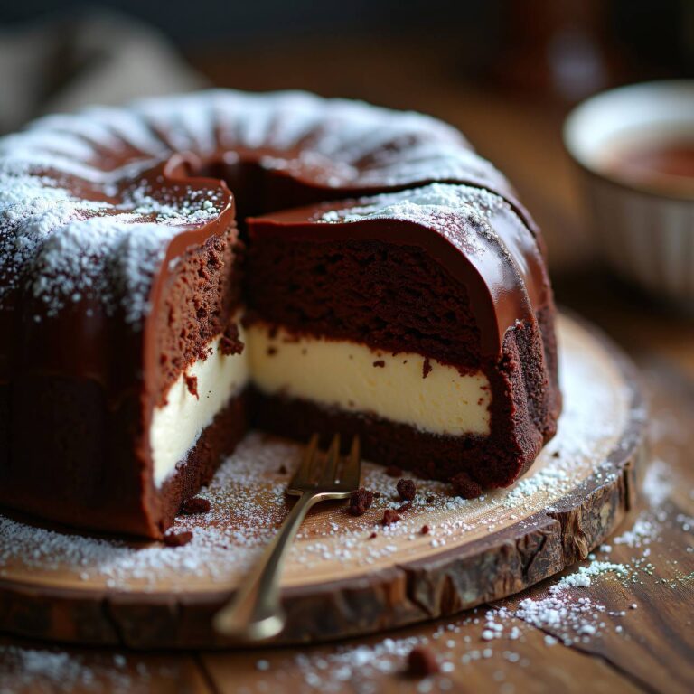 Schokoladen-Cake mit Cheesecakefüllung Rezept