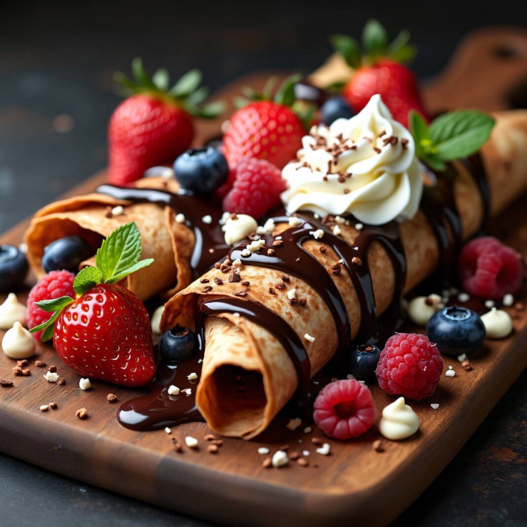 Schokoladen-Crêpes mit Beeren Rezept Schokoladen-Crêpes mit Beeren Rezept