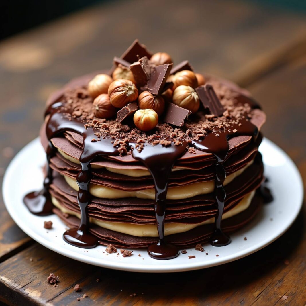 Schokoladen-Crêpes-Torte Rezept Schokoladen-Crêpes-Torte Rezept