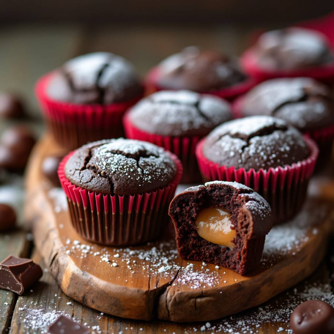 Schokoladen-Muffins mit Marzipanfüllung Rezept Schokoladen-Muffins mit Marzipanfüllung Rezept