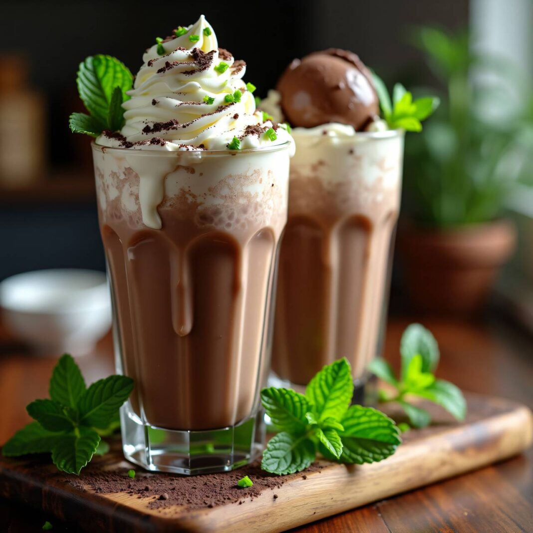 Schokoladen-Pfefferminz-Shake Rezept Schokoladen-Pfefferminz-Shake Rezept