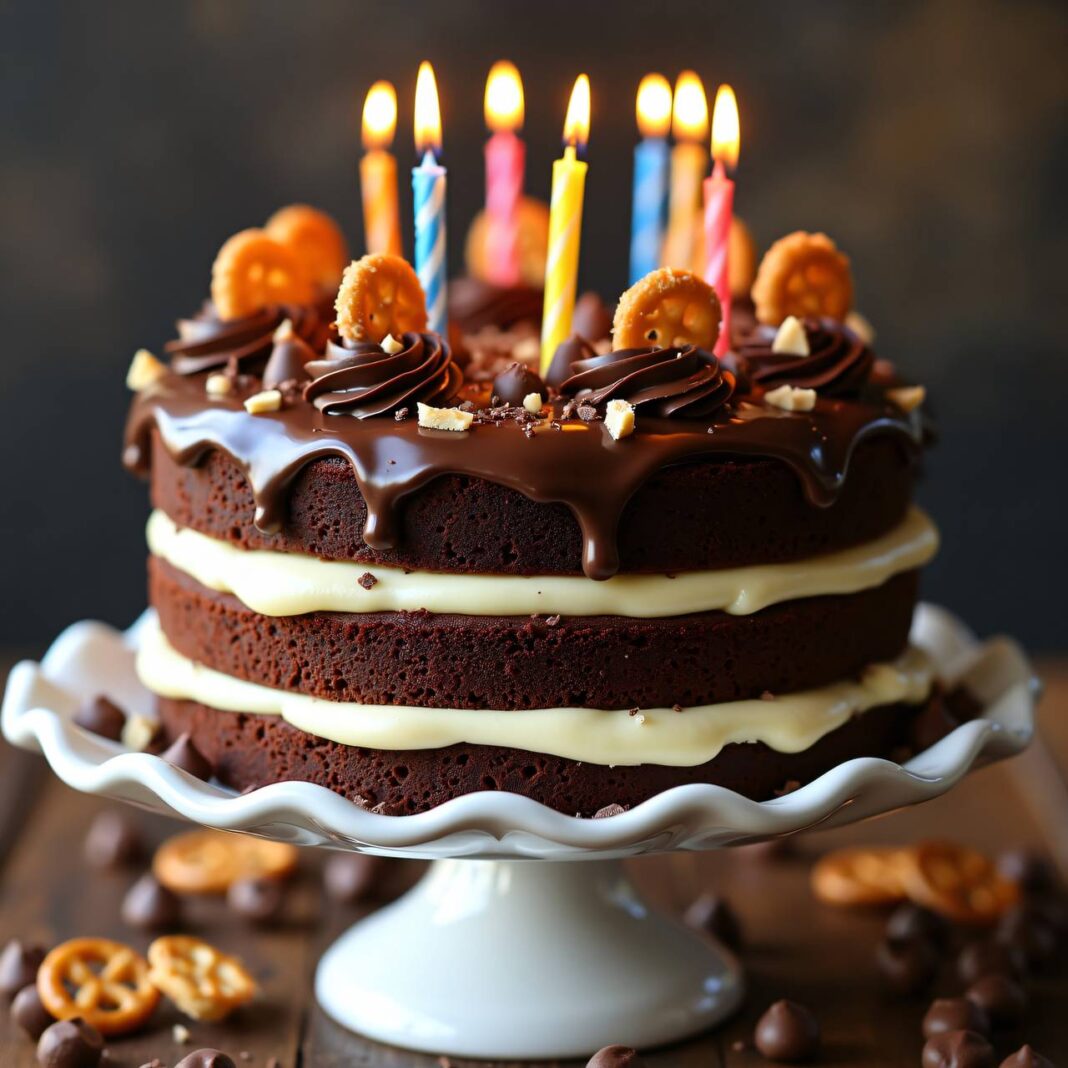 Schokoladengeburtstagstorte mit Vanillerahm Rezept Schokoladengeburtstagstorte mit Vanillerahm Rezept
