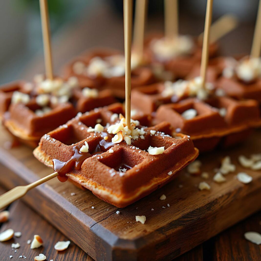 Schokowaffeln am Stiel Rezept Schokowaffeln am Stiel Rezept