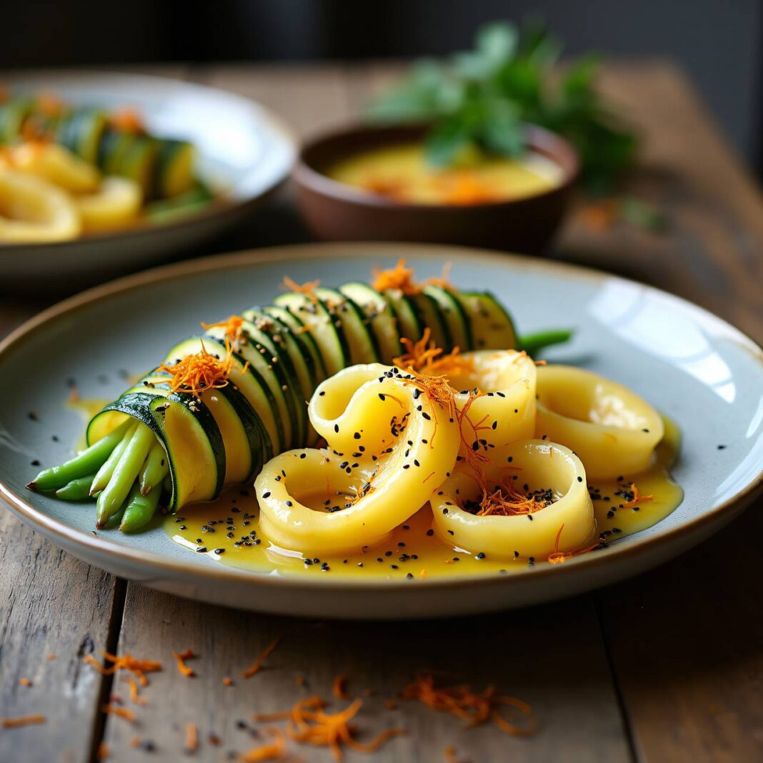 Schupfnudeln zu Bohnen mit Safran-Sesam-Butter Rezept Schupfnudeln zu Bohnen mit Safran-Sesam-Butter Rezept