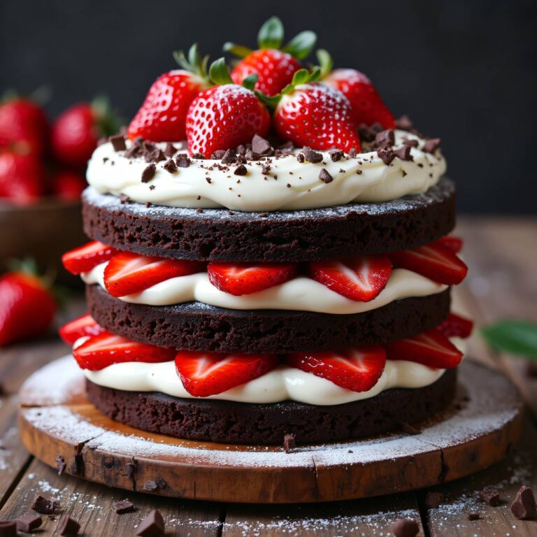 Schwarzwälder-Erdbeertorte (Naked Cake) Rezept