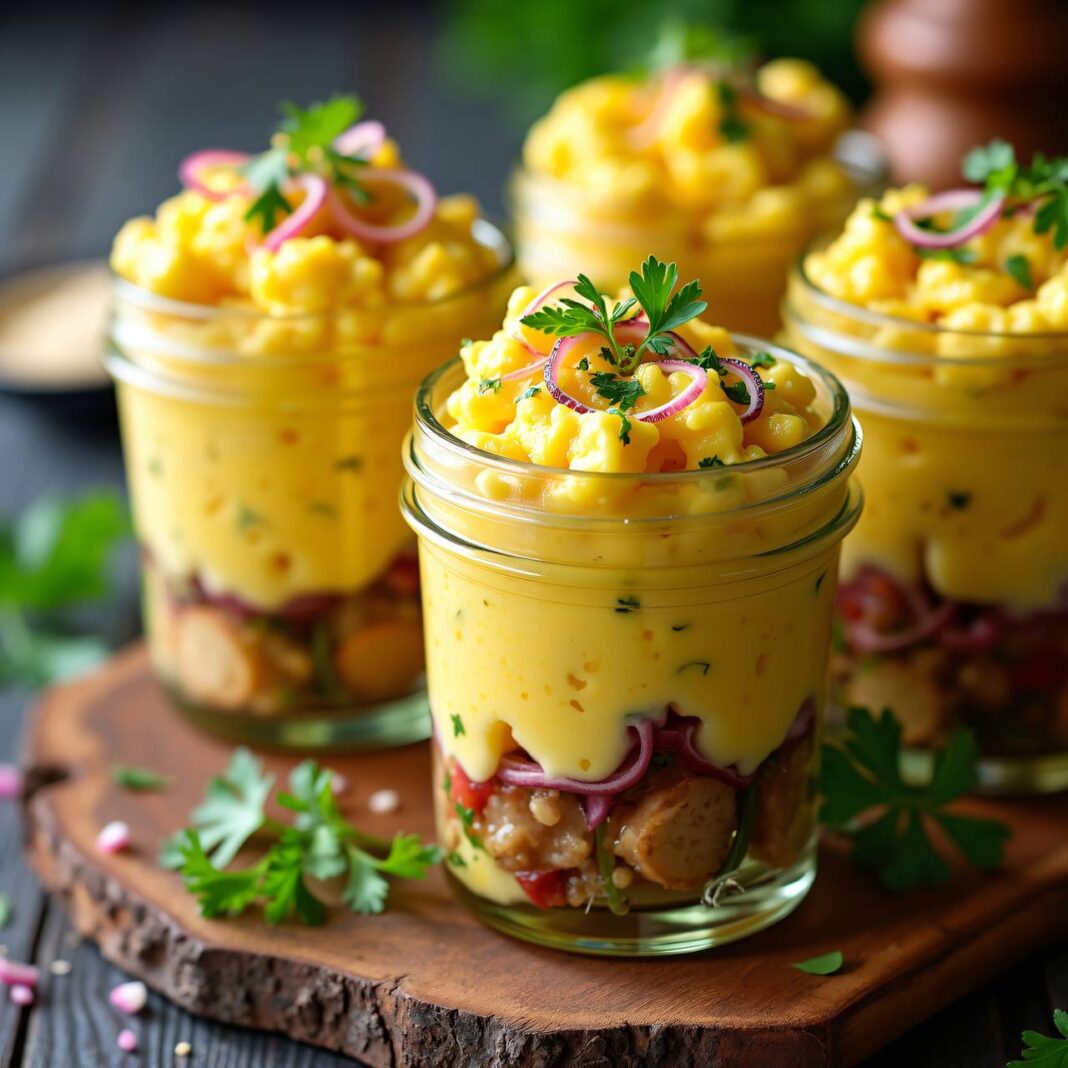 Schwarzwurzelgemüse mit Rührei im Glas Rezept Schwarzwurzelgemüse mit Rührei im Glas Rezept