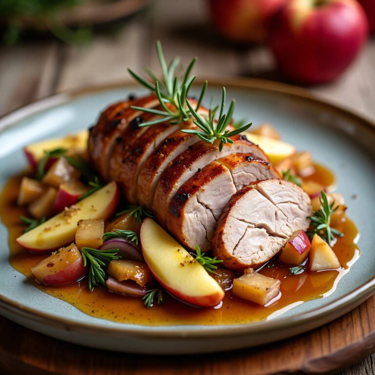Schweinefilet auf Chicoree-Apfel-Gemüse Rezept