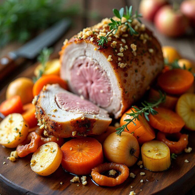 Schweinefilet auf Wurzelgemüse Rezept