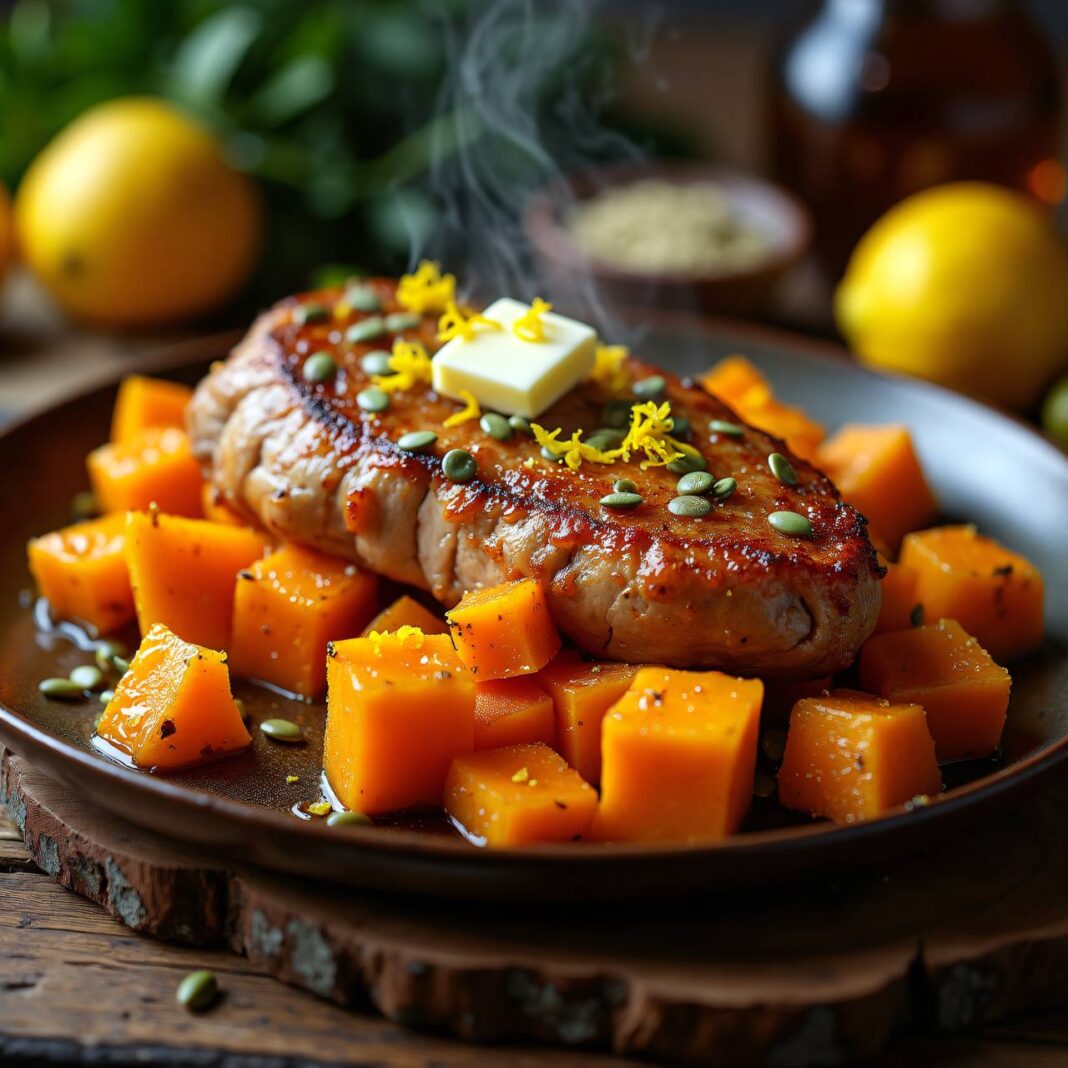 Schweinefilet aus dem Rohr mit Kürbis Rezept Schweinefilet aus dem Rohr mit Kürbis Rezept