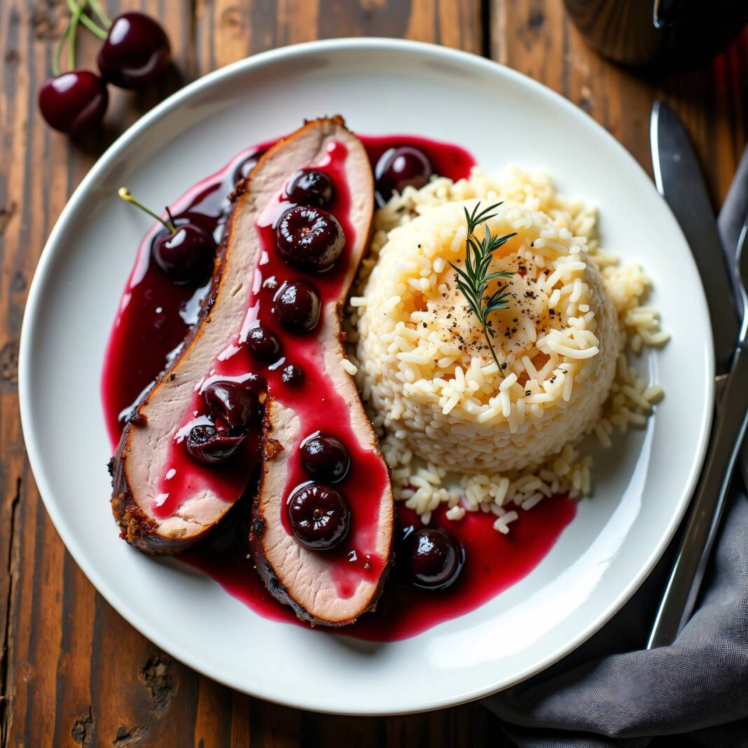 Schweinefilet mit Kirschen-Rotweinsauce Rezept Schweinefilet mit Kirschen-Rotweinsauce Rezept