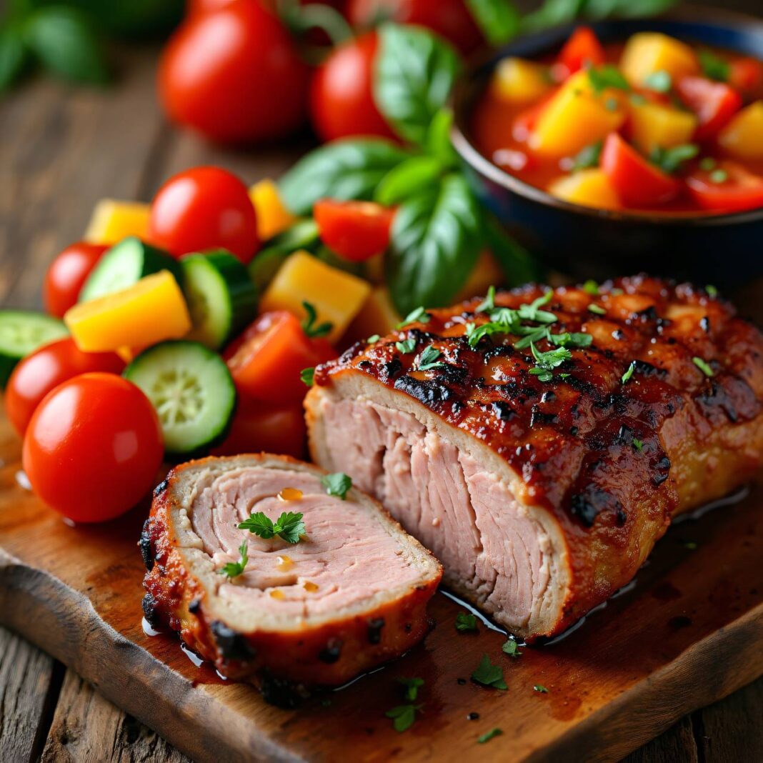 Schweinefilet vom Grill mit Sommergemüse Rezept Schweinefilet vom Grill mit Sommergemüse Rezept