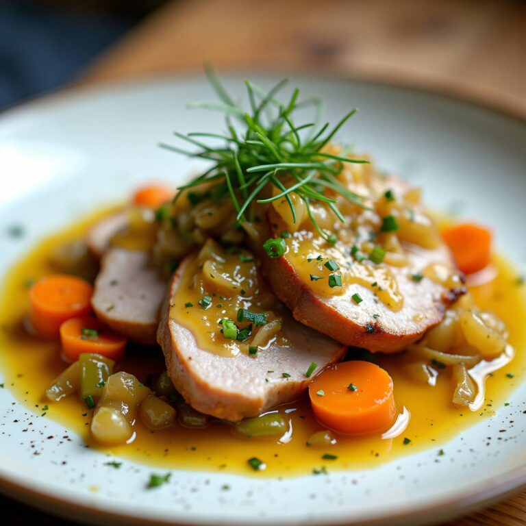 Schweinegeschnetzeltes an Kräuter-Senf-Sauce Rezept