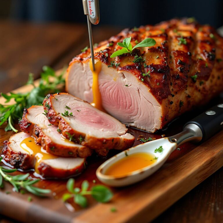 Schweinsbraten vom Grill mit Honig-Senf-Marinade Rezept