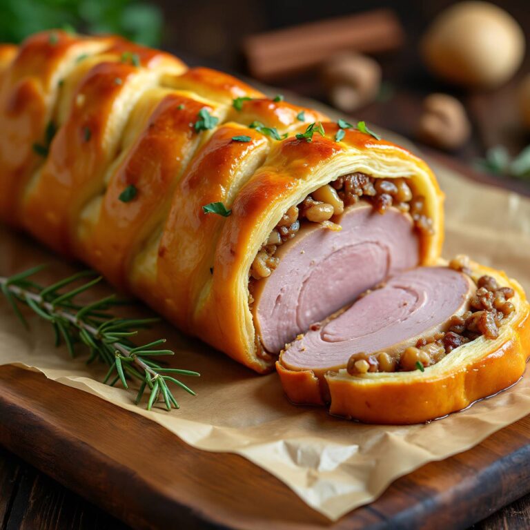 Schweinsfilet im Obstteig Rezept