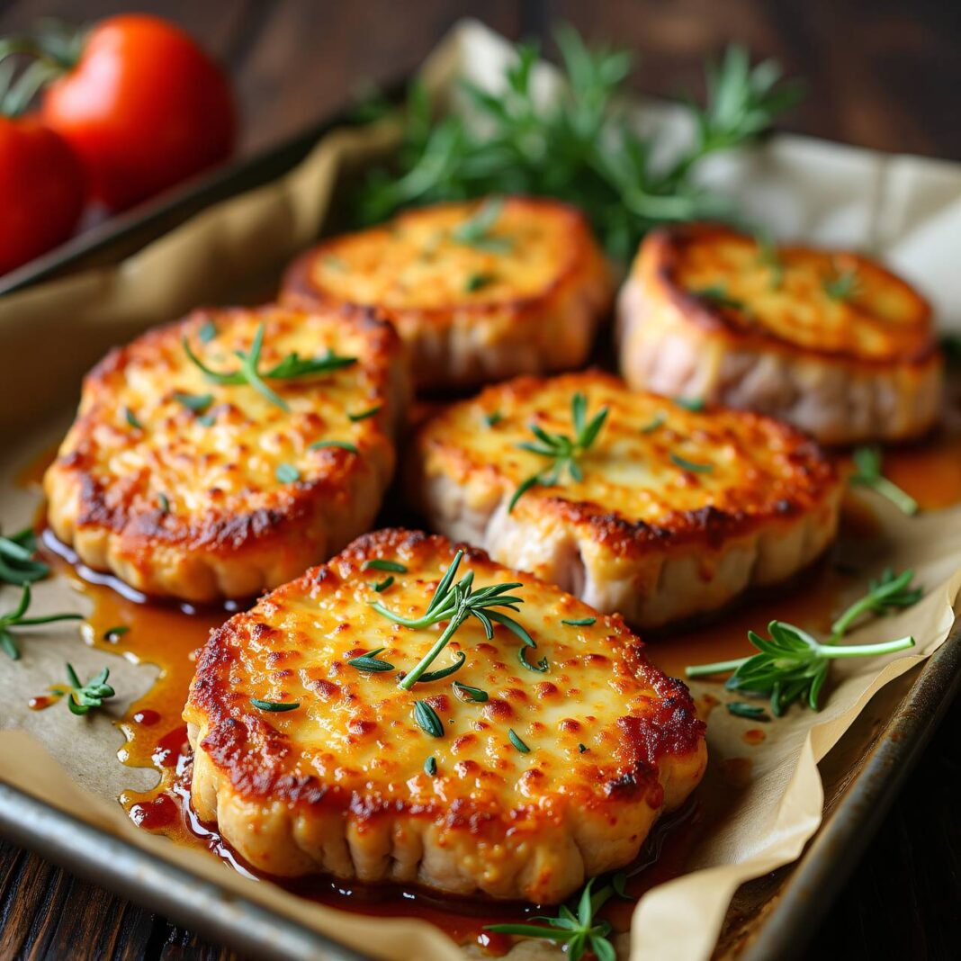 Schweinskoteletten mit Käse-Kruste Rezept Schweinskoteletten mit Käse-Kruste Rezept