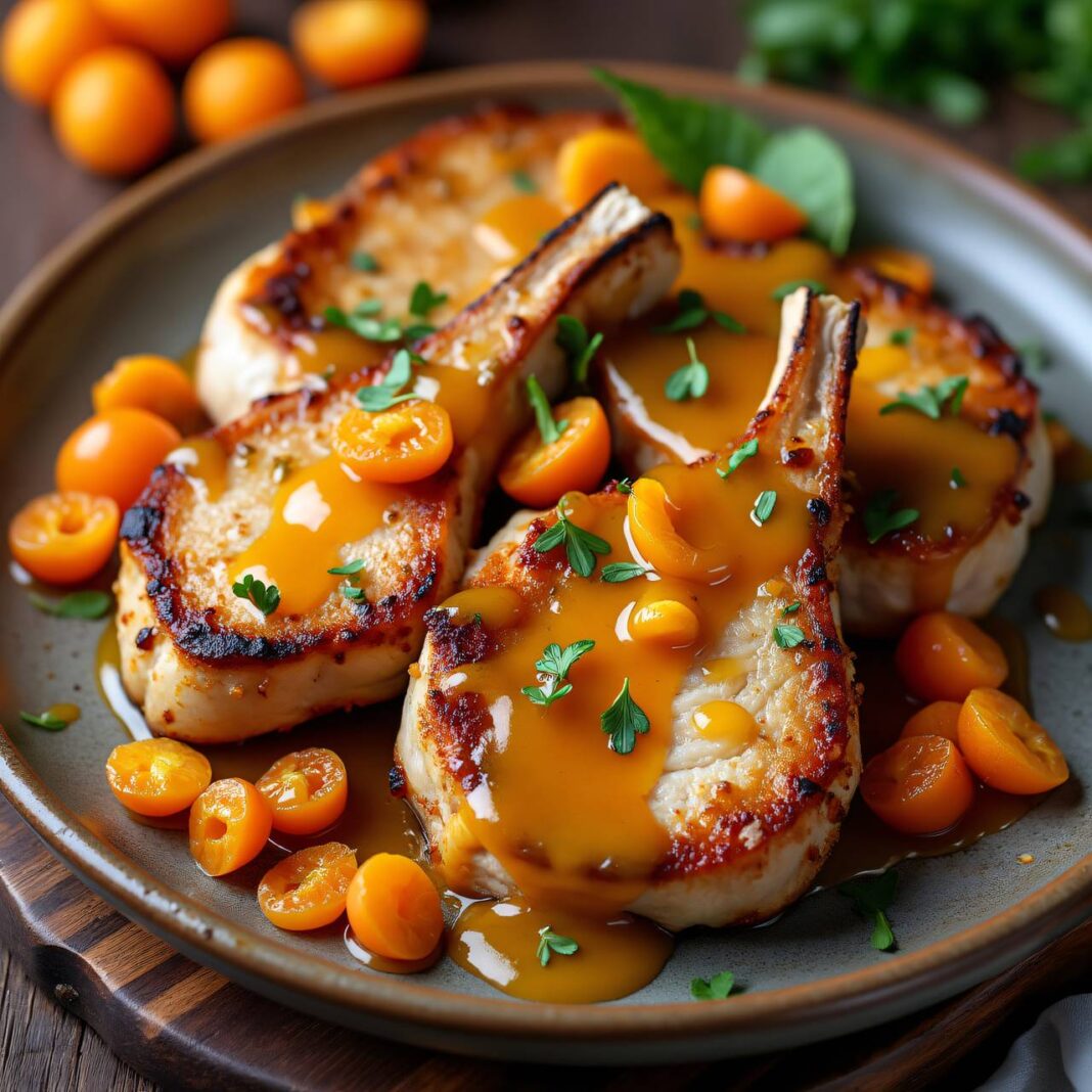 Schweinskoteletts an Aprikosensauce Rezept Schweinskoteletts an Aprikosensauce Rezept