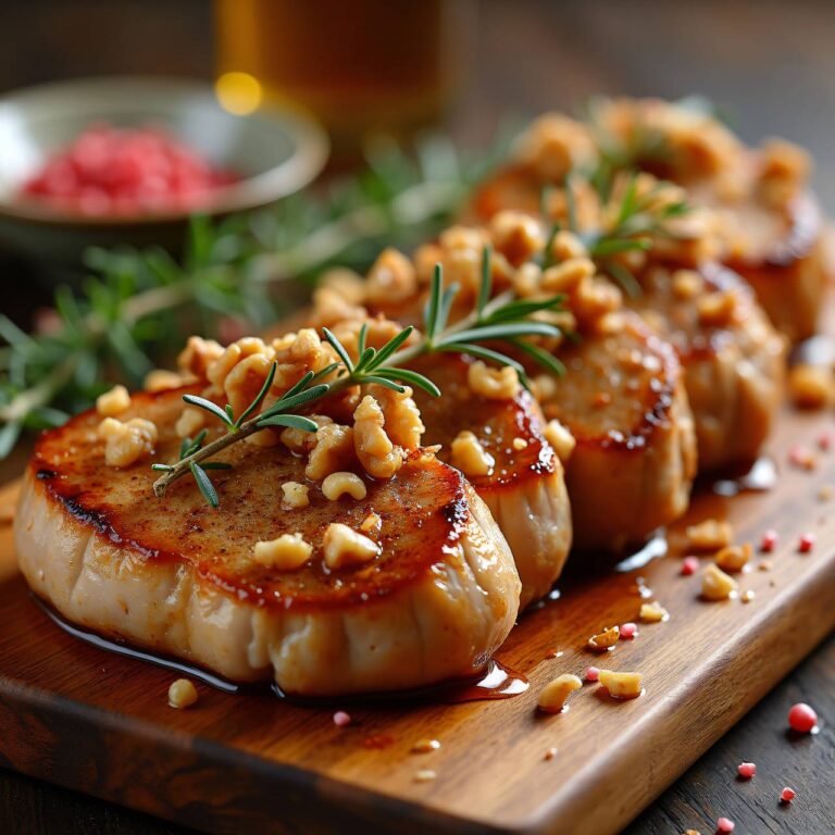 Schweinskoteletts mit Honig-Nuss-Kruste Rezept