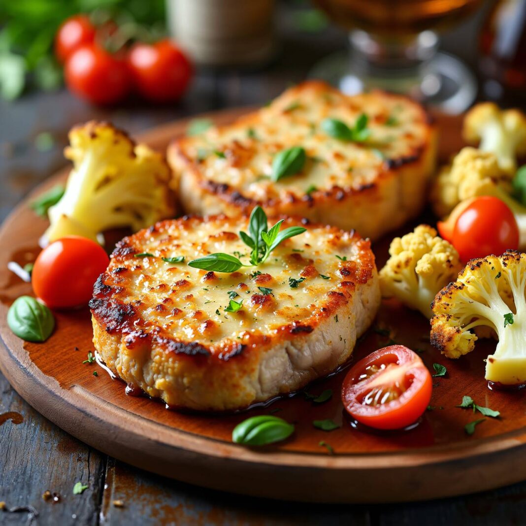 Schweinskoteletts mit Käsekruste Rezept Schweinskoteletts mit Käsekruste Rezept