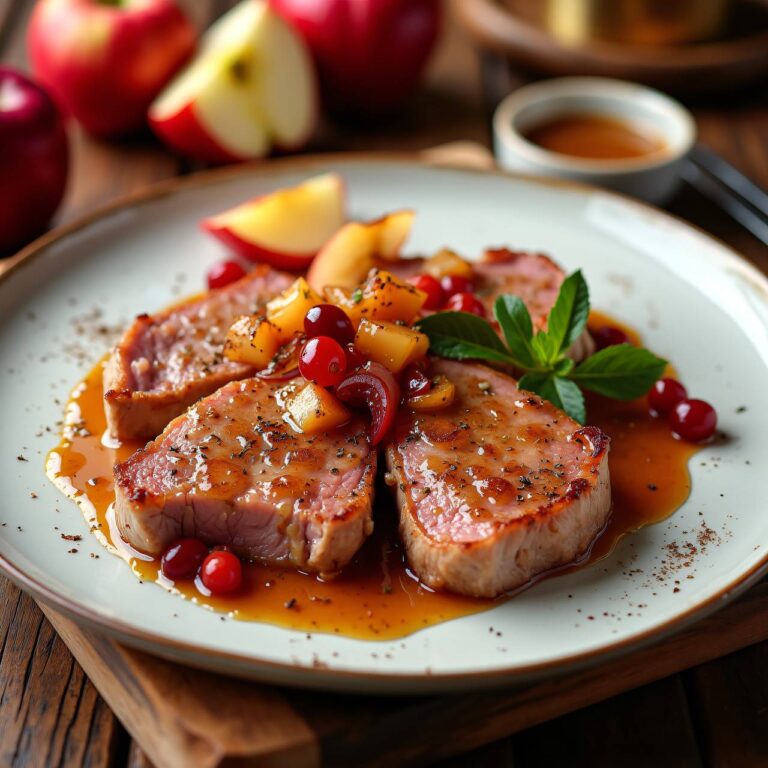 Schweinssteaks mit Apfelsauce Rezept