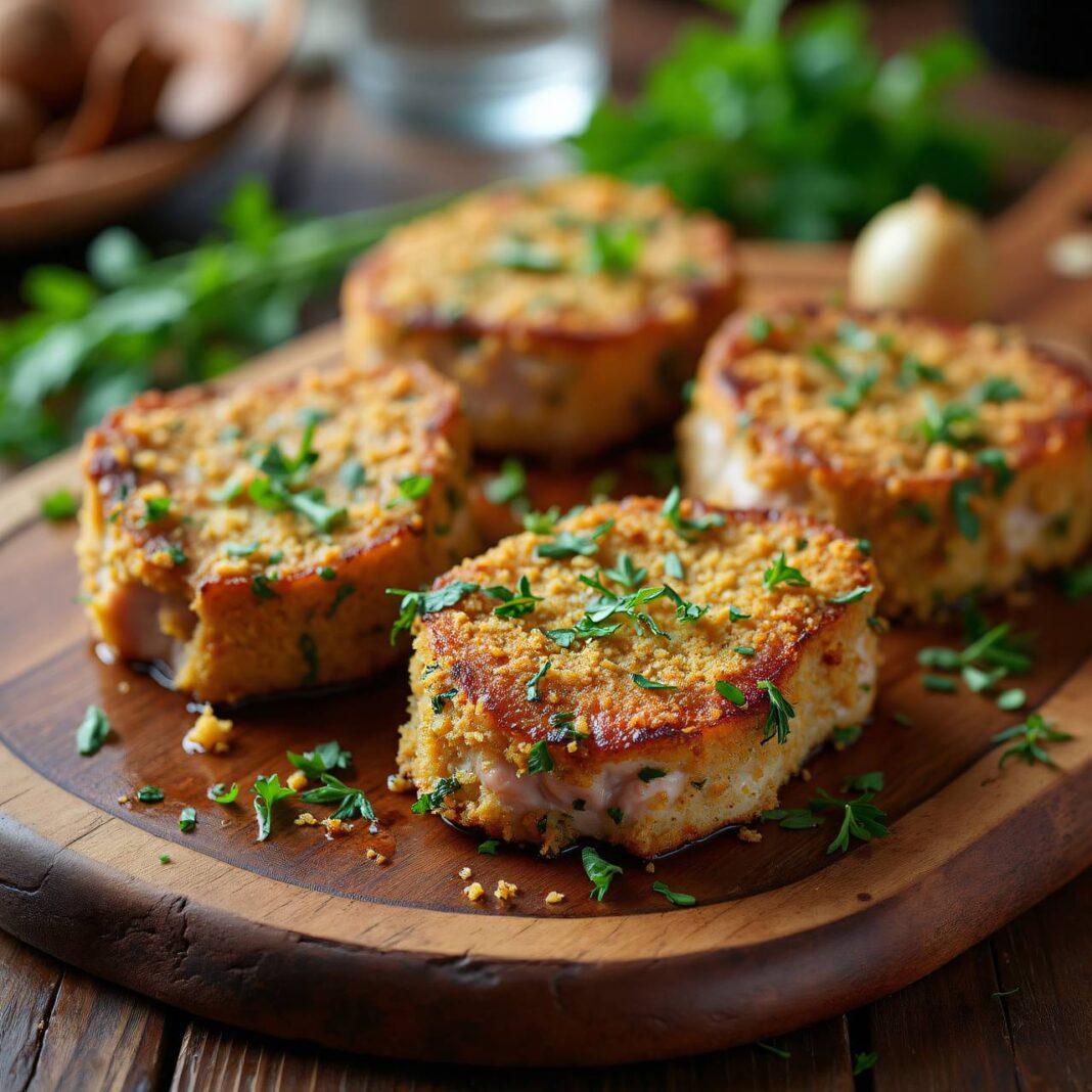 Schweinssteaks mit Kräuterkruste Rezept Schweinssteaks mit Kräuterkruste Rezept