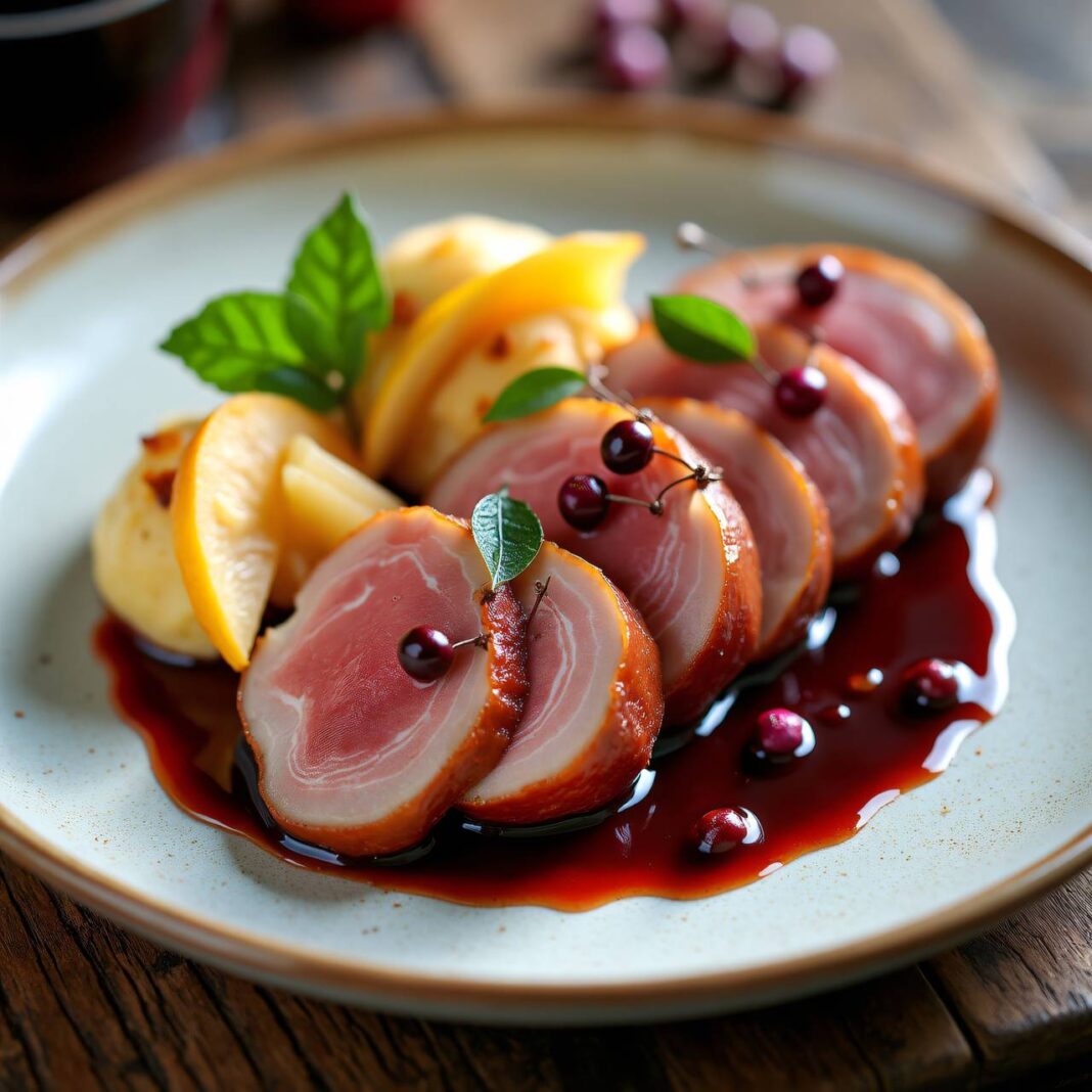 Schweinssteaks mit Quitten und Walnussstückchen Rezept Schweinssteaks mit Quitten und Walnussstückchen Rezept